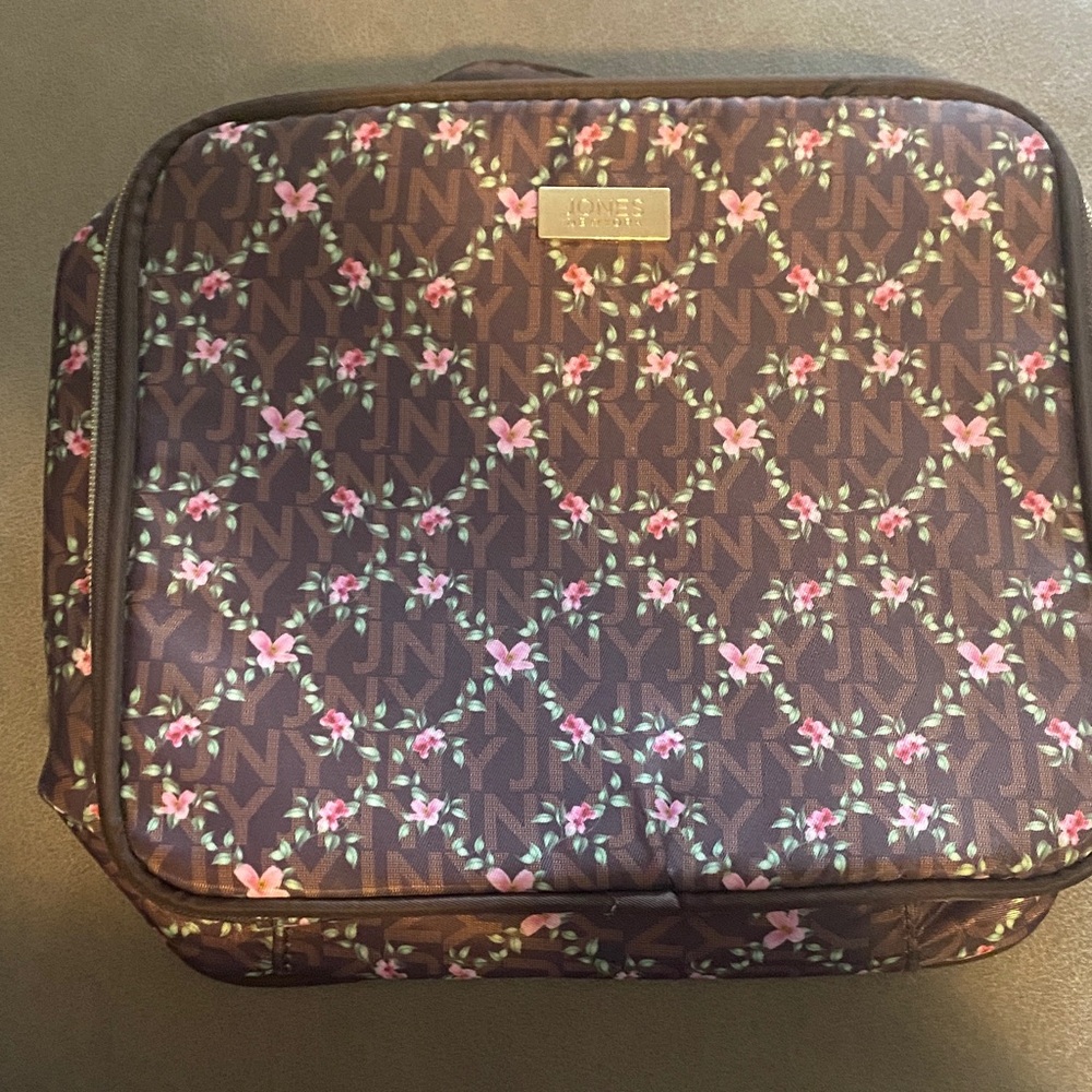Jones New York Floral Brown Accessory Bag